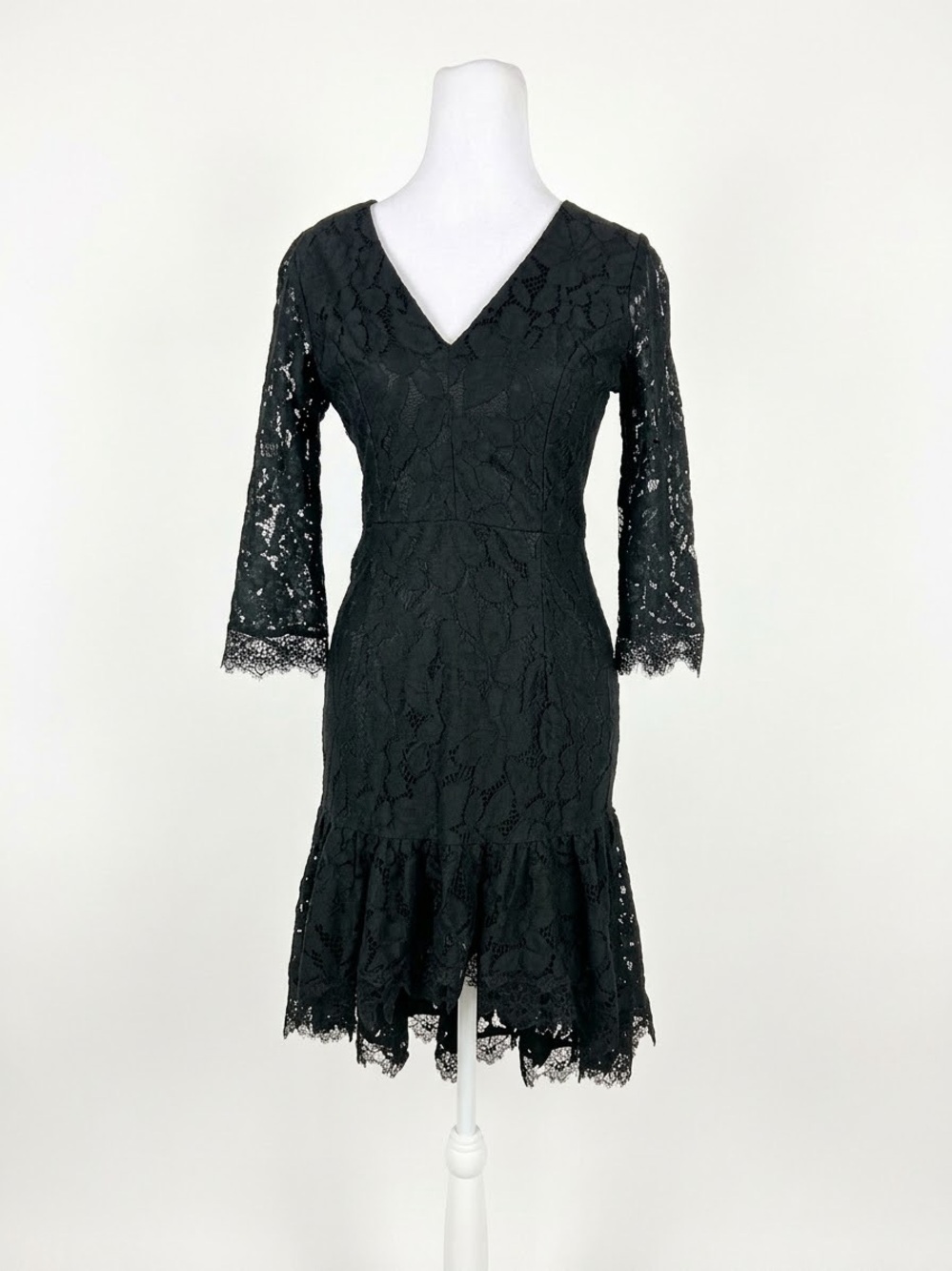 NWT Hello Molly Call‎ It Love Midi Dress Black Size Small 4 Lace High Low V Neck